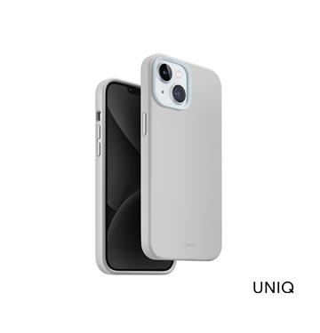 UNIQ i15 LinoHue矽膠磁吸殼-淺灰