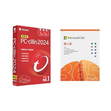【BoBeeCare組】PC-cillin 2024 雲端版 一年一台標準專案包 + 	Microsoft 365 Personal 個人版一年盒裝 + BoBeeCare 安心升級