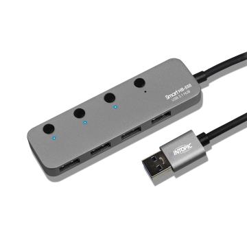 INTOPIC USB3.1高速集線器-鐵灰色