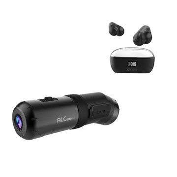 【組合優惠】ALC T1-S 前後雙鏡頭機車行車記錄器 + A-MORE 耳夾式藍牙耳機-黑