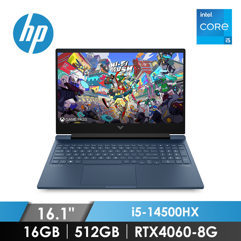 惠普 HP Victus 電競筆電 16.1" (i5-14500HX/16GB/512G/RTX4060-8G/W11) 紳仕藍