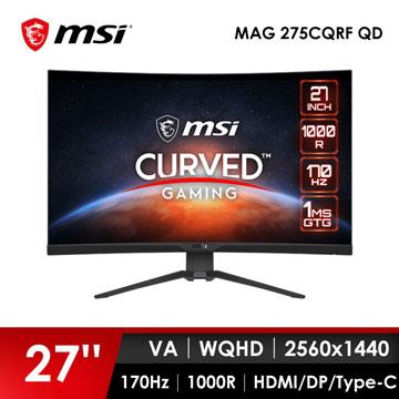 微星 MSI MAG 275CQRF-QD 曲面電競螢幕