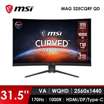 微星 MSI MAG 325CQRF-QD 曲面電競螢幕