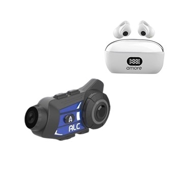【組合優惠】ALC A1機車藍芽對講行車記錄器 + A-MORE 耳夾式藍牙耳機
