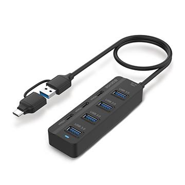 Esense 4A+3C 7 Port USB3.0集線器-黑