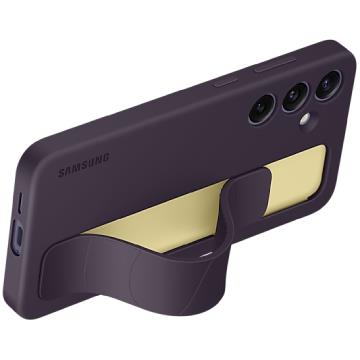 SAMSUNG S24+立架式矽膠保護殼(附指環帶)紫