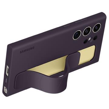 SAMSUNG S24 Ultra立架矽膠保殼附指環帶 紫