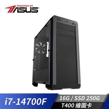 華碩平台[天空至尊]i7二十核獨顯SSD電腦(i7-14700F/16G/T400/250G_SSD)