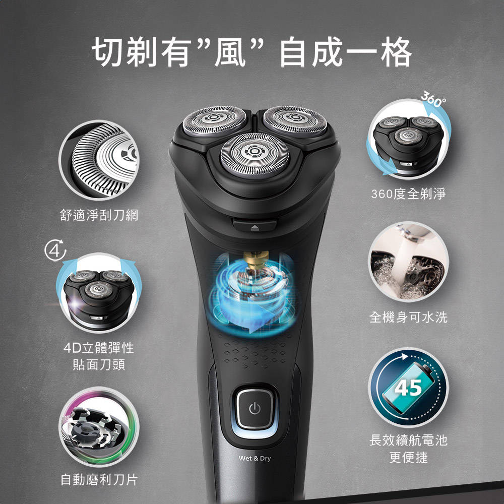 飛利浦 PHILIPS 經典系列三刀頭電鬍刀 - 細節圖 1