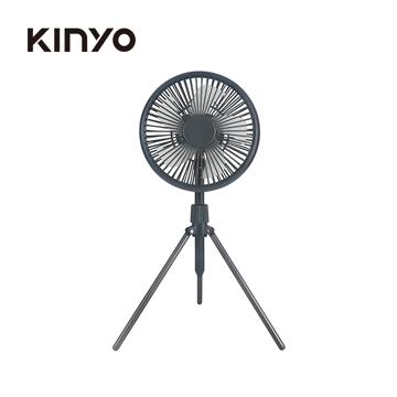 KINYO 7吋腳架式充電風扇(灰)
