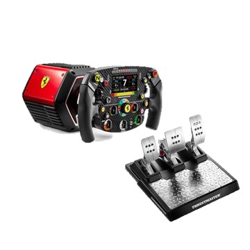 【賽車組合】THRUSTMASTER T818 Ferrari SF1000 方向盤 + THRUSTMASTER T-LCM 腳踏板
