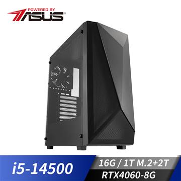 華碩平台[星羅將軍]i5獨顯電腦(i5-14500/16G/2T/RTX 4060/1TB_M2)
