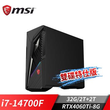 微星 MSI Infinite S3 電競桌機-雙碟特仕版(i7-14700F/32G/2T+2T/RTX4060Ti-8G/Win11)