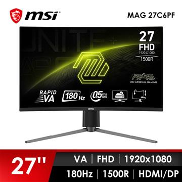 微星MSI MAG 27C6PF 27吋 曲面電競螢幕