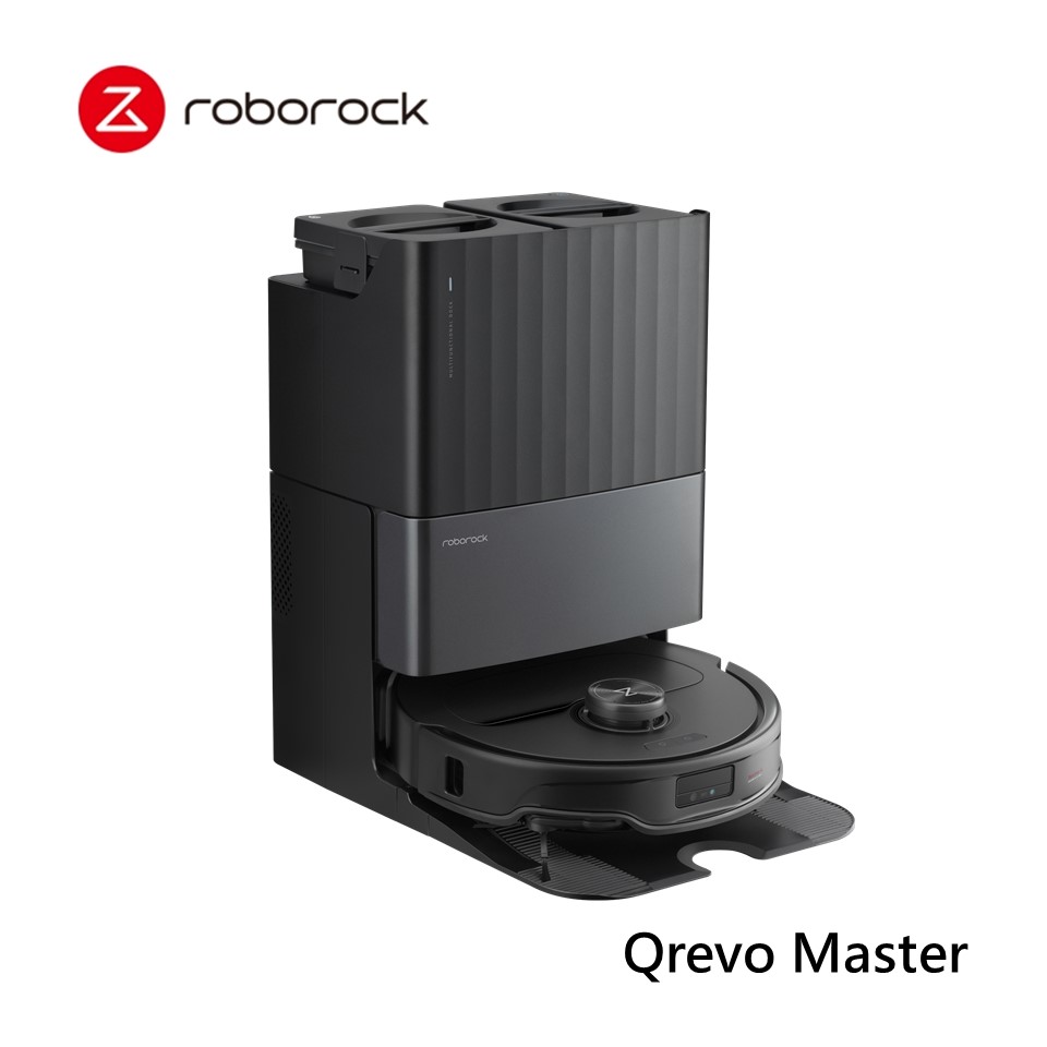 Roborock 石頭 Qrevo Master掃地機-黑曜霸主(AI全能雙臂&#47;截斷毛髮&#47;自清潔基座&#47;60度熱水洗&#47;熱風烘)