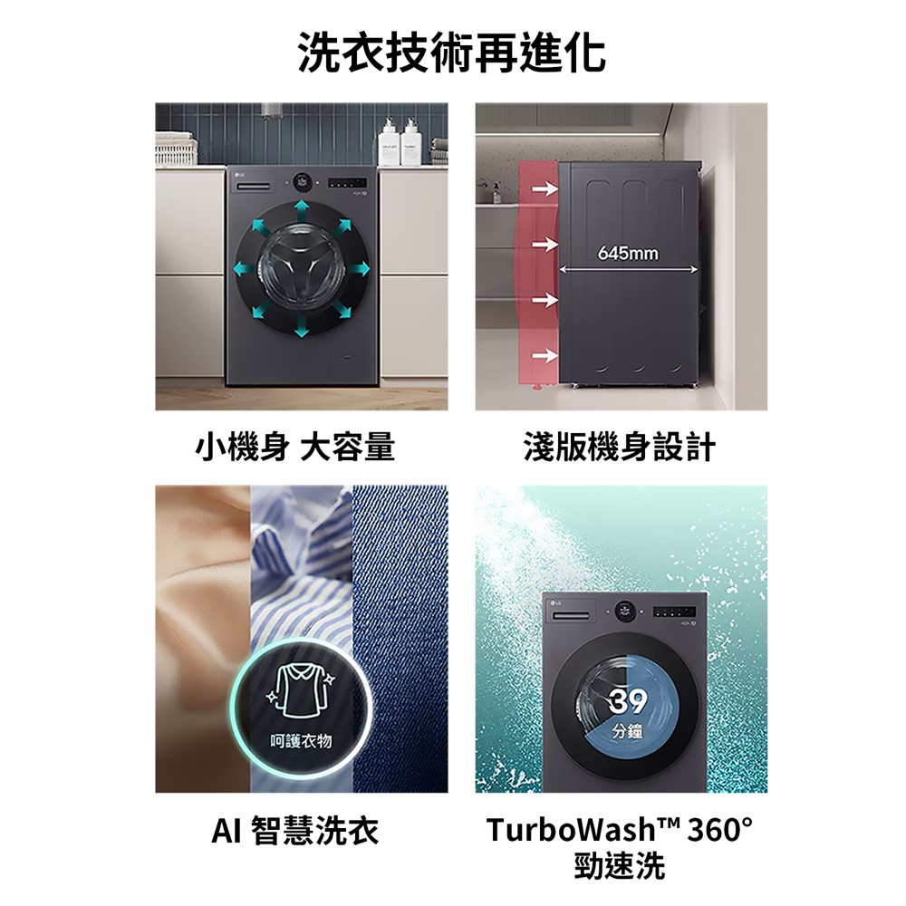 LG 15公斤AIDD蒸氣洗脫烘變頻滾筒洗衣機 - 細節圖 3