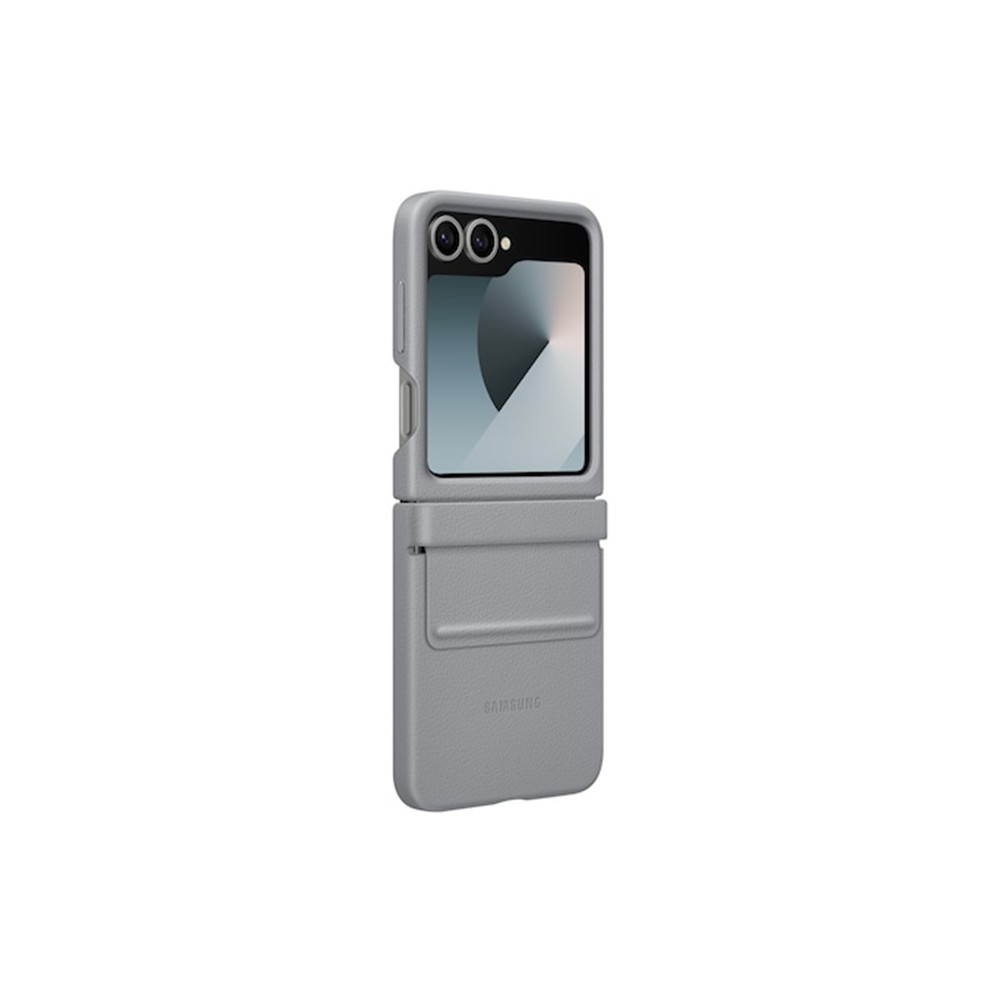 SAMSUNG Galaxy Z Flip6 純素皮革保護殼-灰