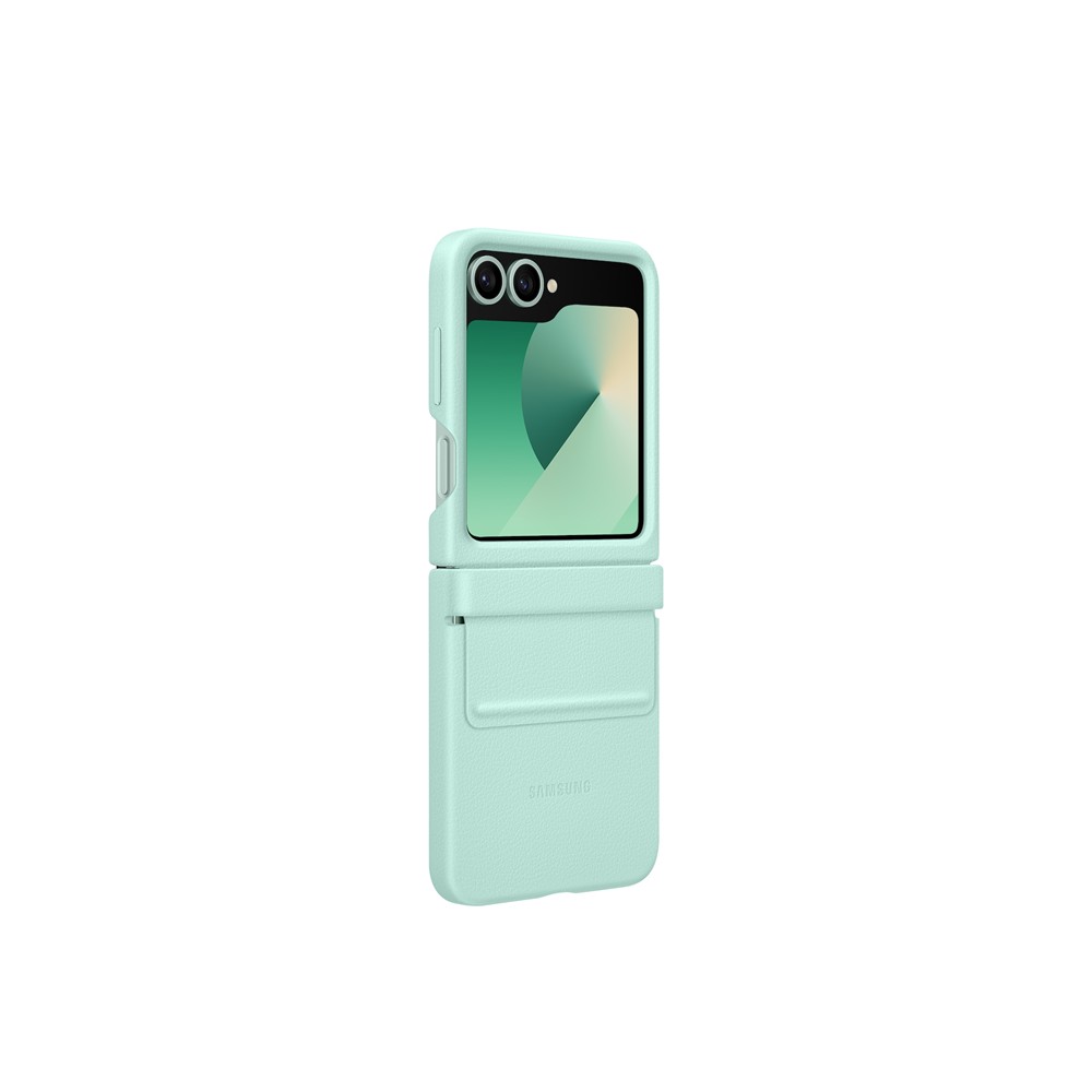 SAMSUNG Galaxy Z Flip6 純素皮革保護殼-綠