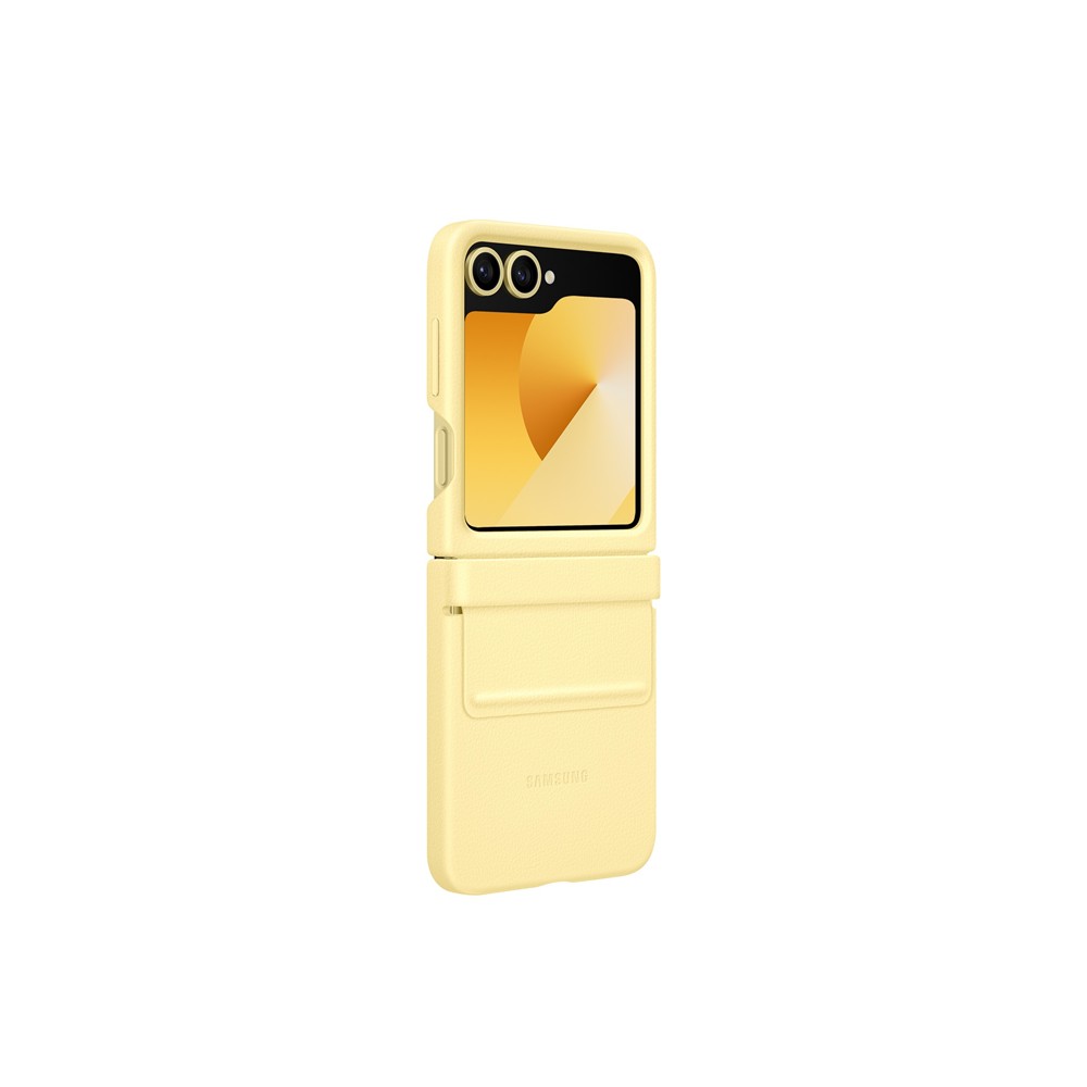 SAMSUNG Galaxy Z Flip6 純素皮革保護殼-黃