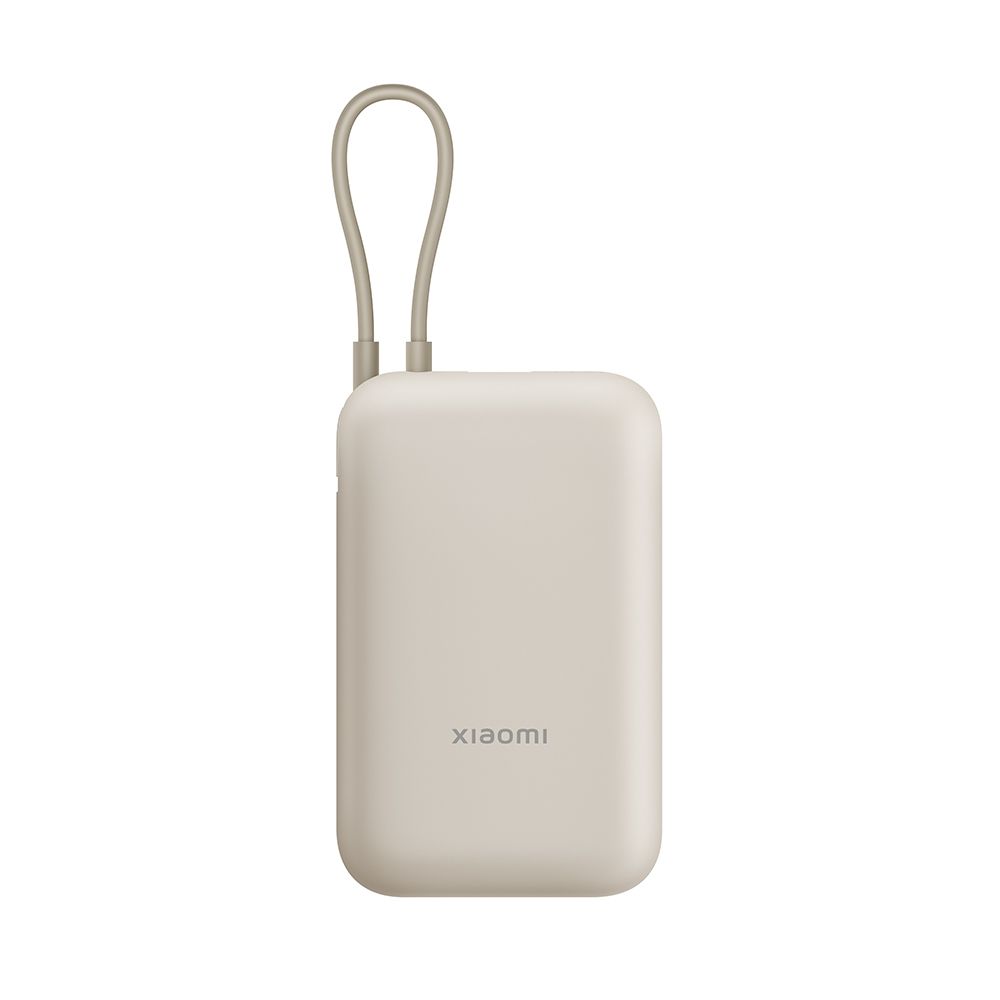 Xiaomi 自帶線口袋行動電源10000mAh-淺咖