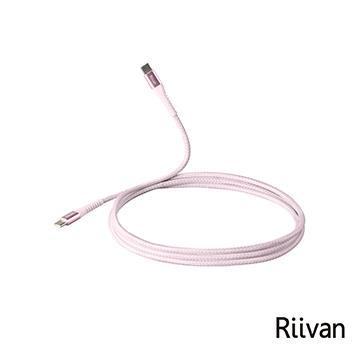 Riivan USB-C TO C 100W快充傳輸線2M-粉