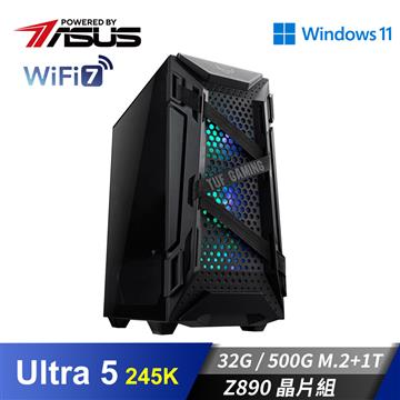 華碩平台&#091;烈天神&#093;U5十四核Win11效能AI電腦 (Ultra 5 245K&#47;32G&#47;1T&#47;500G_M2)