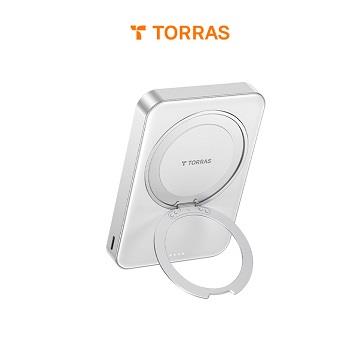 TORRAS 磁吸旋轉支架行動電源10000mAh-白