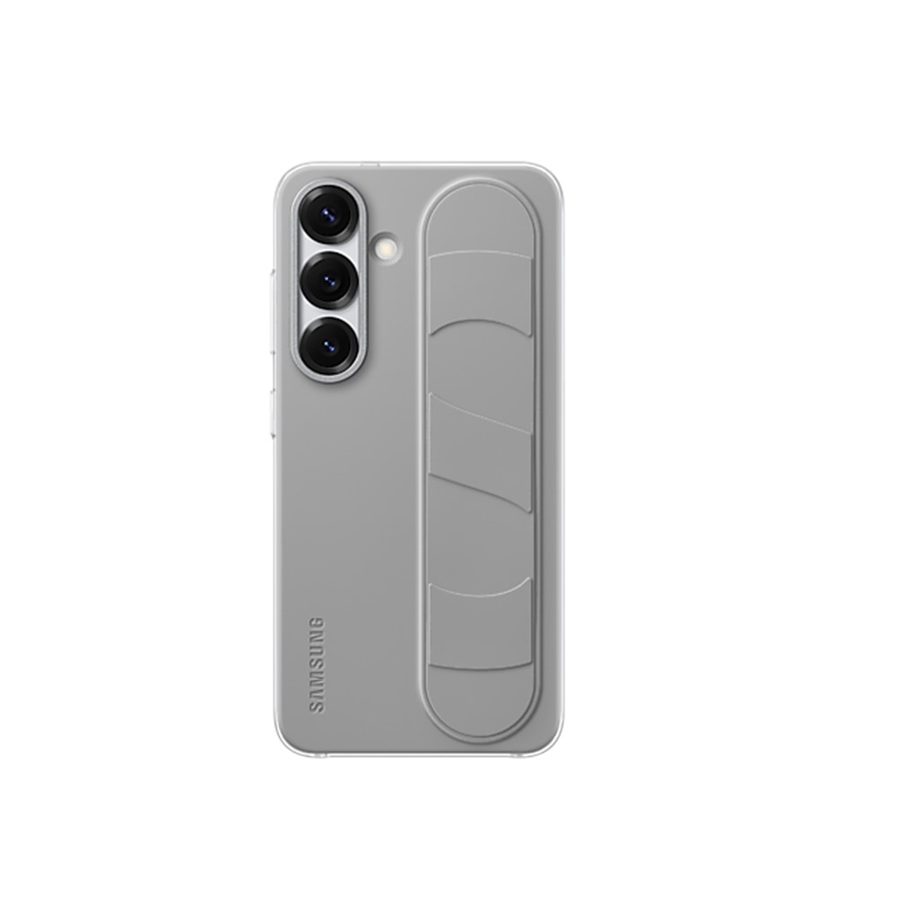 SAMSUNG S25立架式矽膠保護殼(附指環帶)-灰