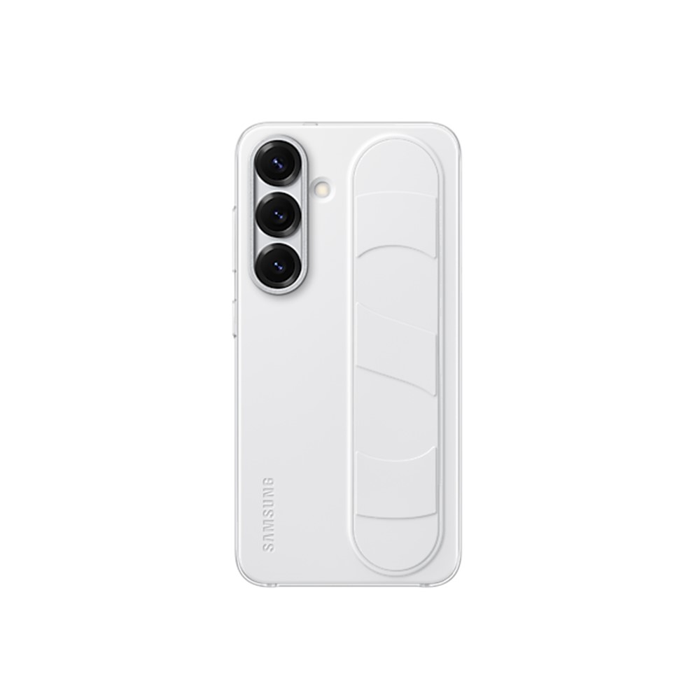 SAMSUNG S25立架式矽膠保護殼(附指環帶)-白