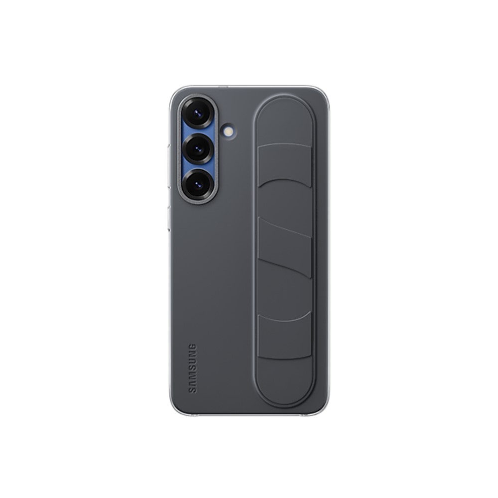 SAMSUNG S25+立架式矽膠保護殼(附指環帶)黑
