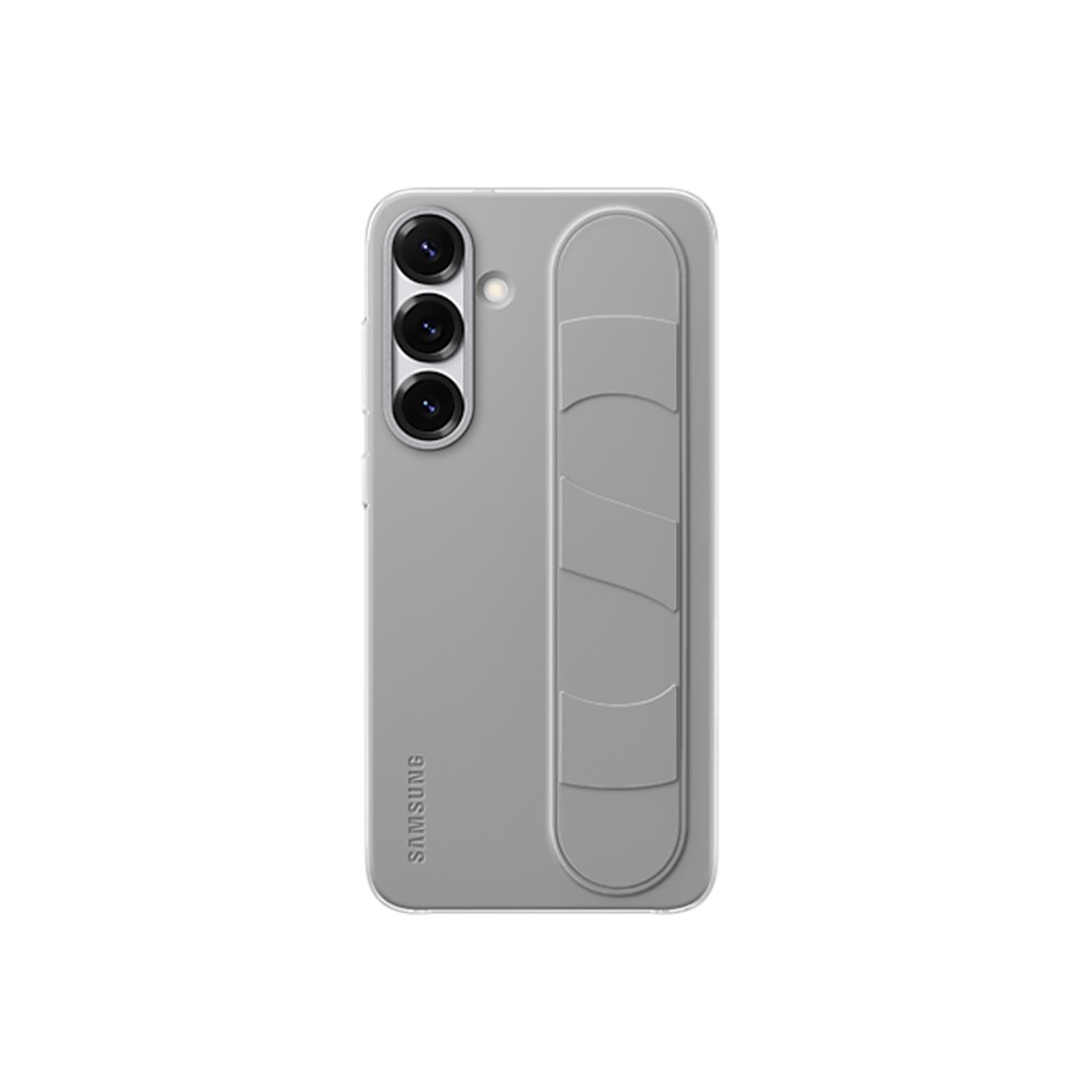SAMSUNG S25+立架式矽膠保護殼(附指環帶)灰