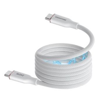 Gigastone 240W磁吸充電傳輸線1M-白色
