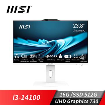微星MSI PRO AP242P 24型 AIO液晶特仕電腦 (i3-14100&#47;16G&#47;512G SSD&#47;W11)