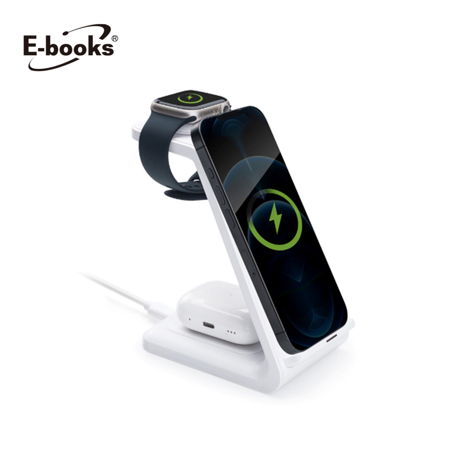 E-books B92 15W快充三合一無線充電座
