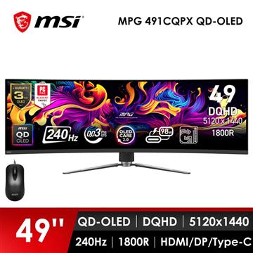 微星MSI 49型 DQHD 曲面電競螢幕-加滑鼠 (49&#034;&#47;5120x1440&#47;240Hz&#47;0.03ms&#47;QD-OLED)