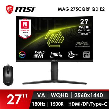 微星MSI 27型 WQHD 曲面電競螢幕-加滑鼠 (27&#034;&#47;2560x1440&#47;180Hz&#47;0.5ms&#47;VA&#47;曲面)