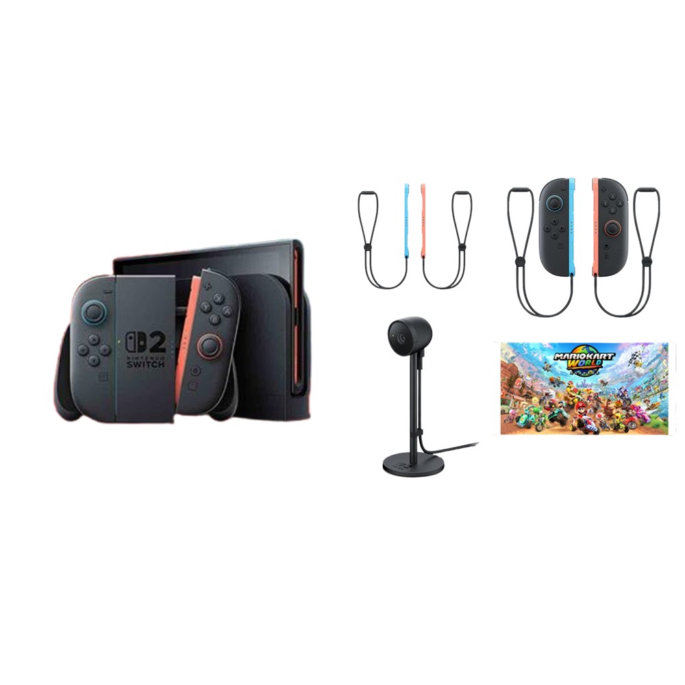 【組合】Nintendo Switch 2 主機+瑪利歐賽車+腕帶+攝影機+左右手套裝