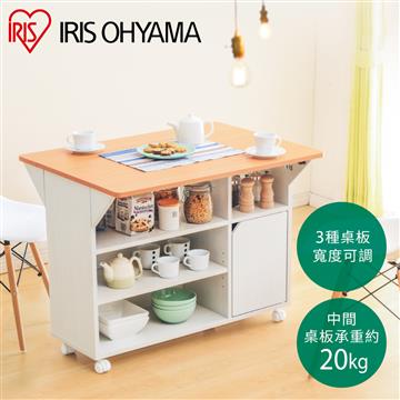 IRIS 四層置物收納推車 原木色