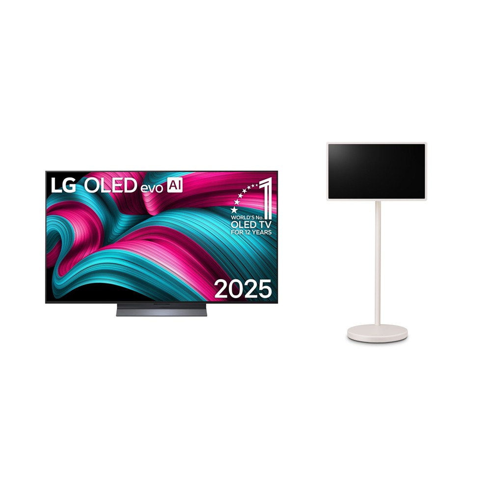 【大機+小機】LG 55型旗艦影音OLED evo顯示器 + 27型移動可攜式螢幕(閨蜜機2代)