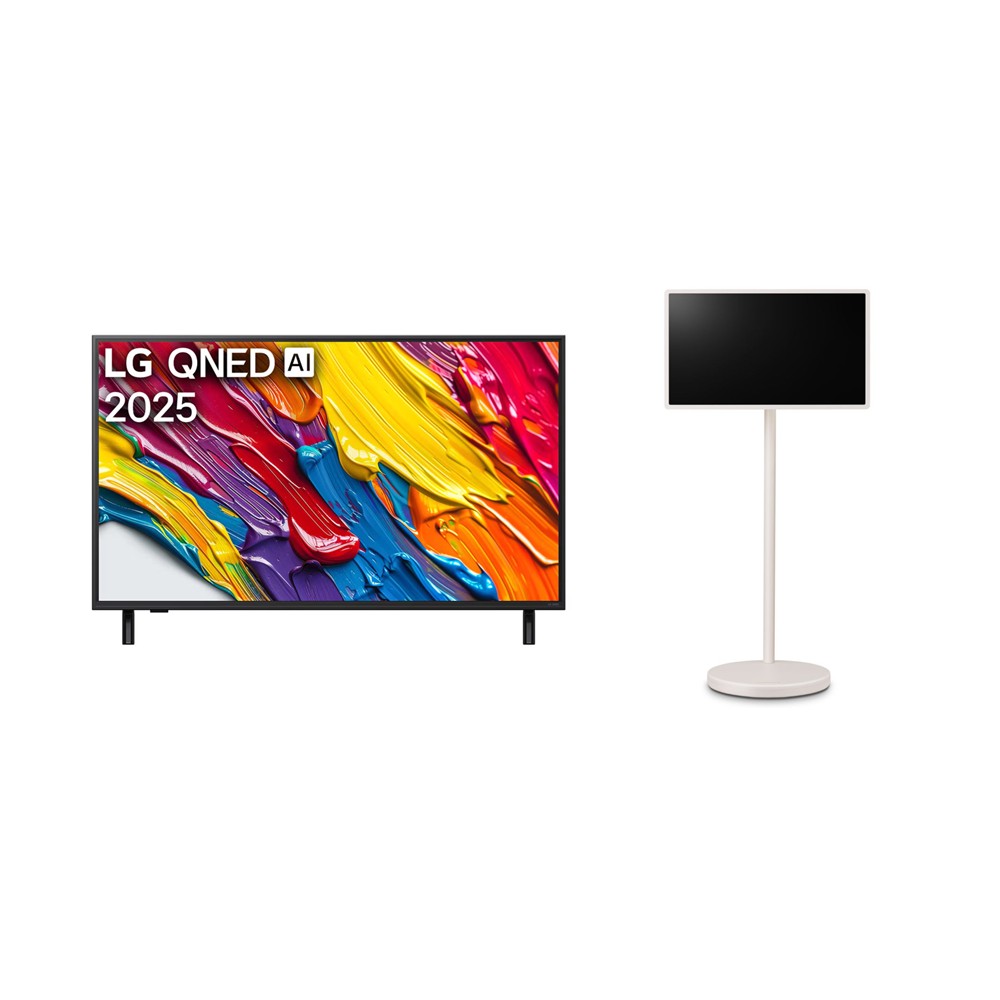 【大機+小機】LG 43型4K AI語音物聯網QNED顯示器 + 27型移動可攜式螢幕(閨蜜機2代)