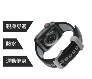 OB Apple Watch 38-42mm 運動錶帶-黑灰