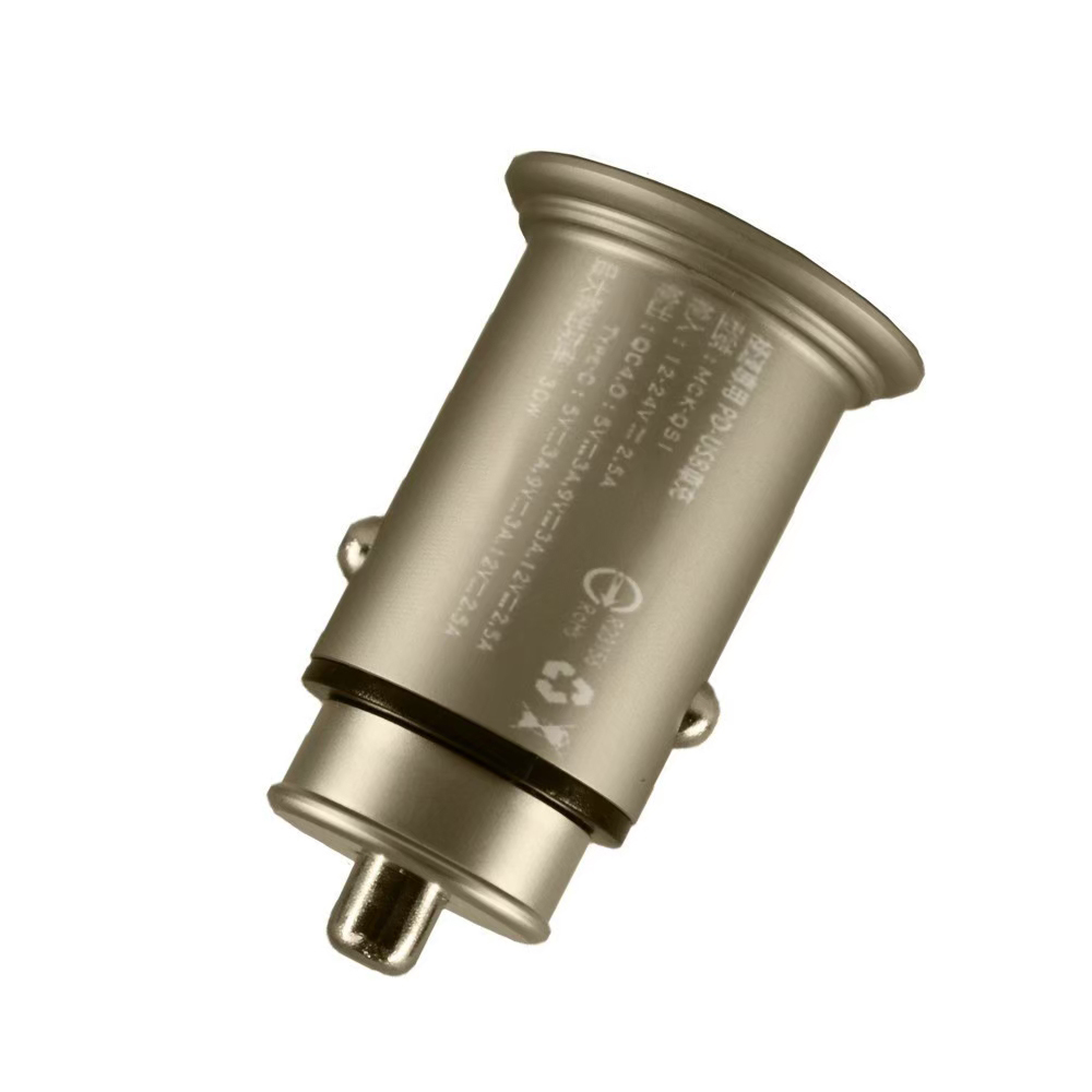 MCK 雙孔1A1C車充30W-金屬金