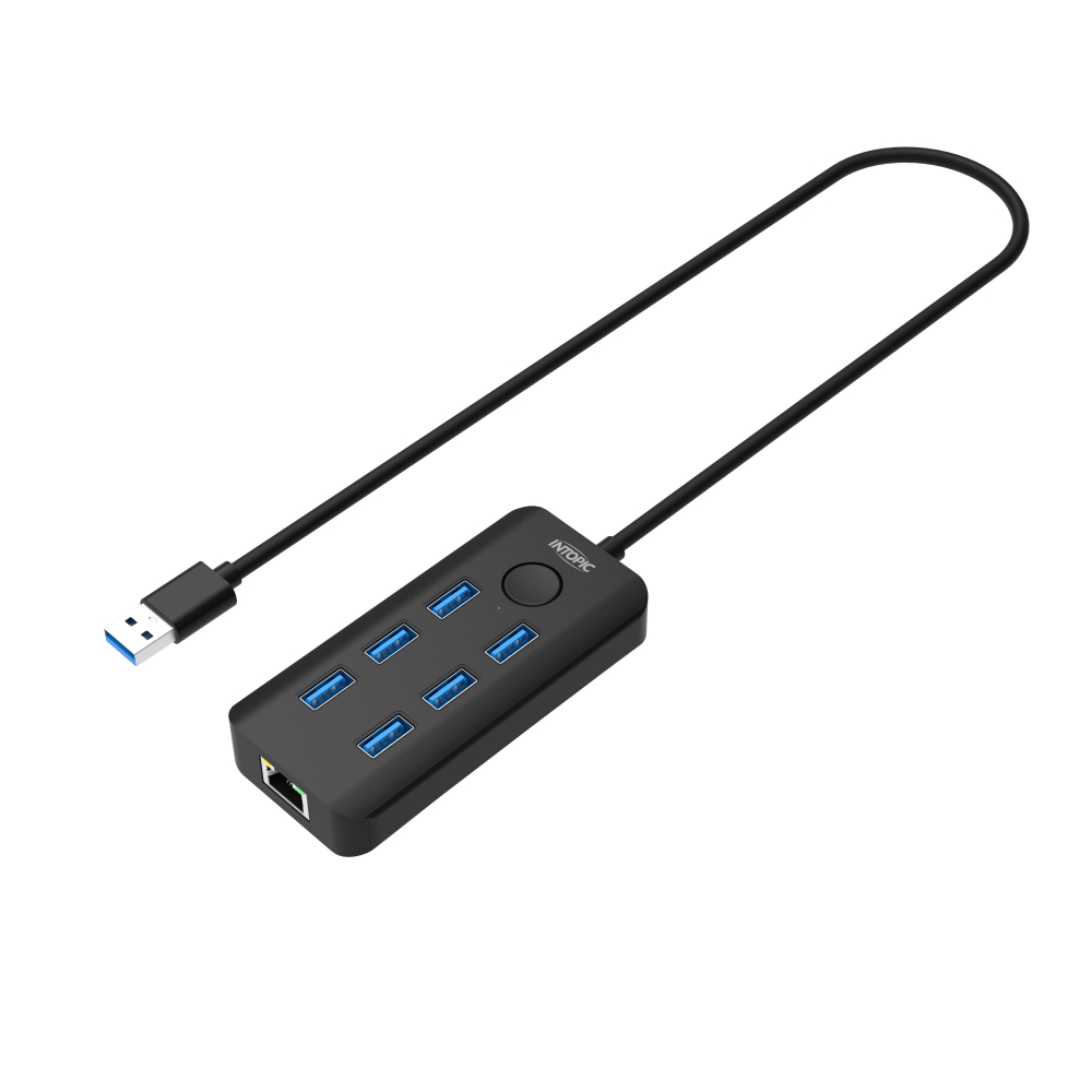 INTOPIC 七合一 USB3.2多功能集線器-黑色