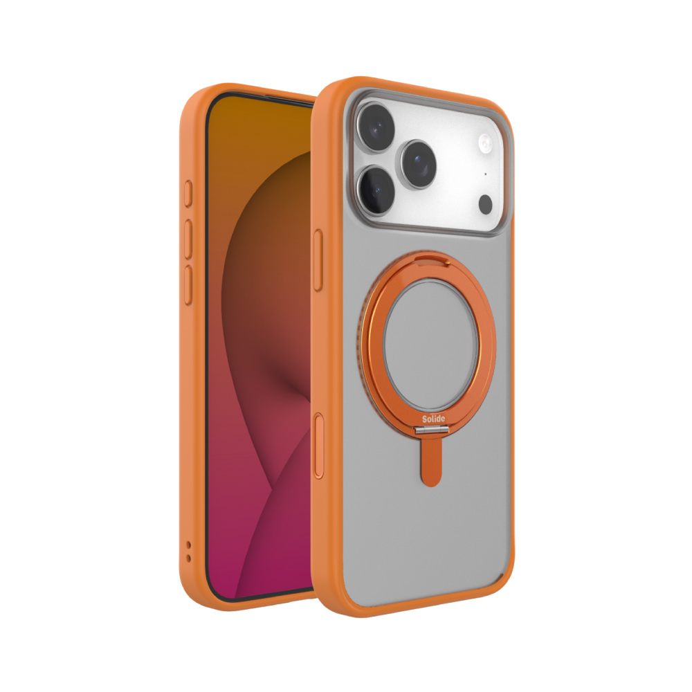 Solide i17 Pro Max RINGO磁吸支架殼-橘