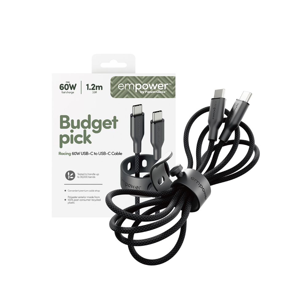 PG C to C 60W快充編織線1.2M-黑