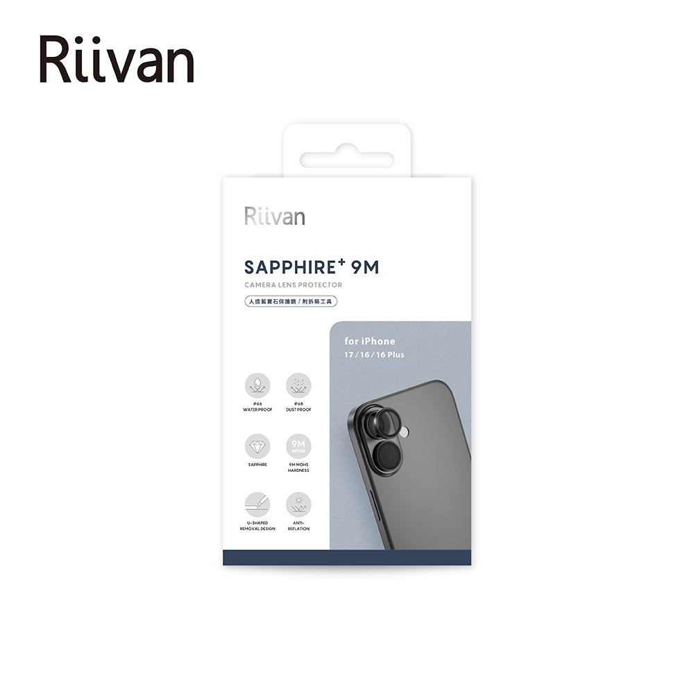 Riivan i17 藍寶石鏡頭貼-灰