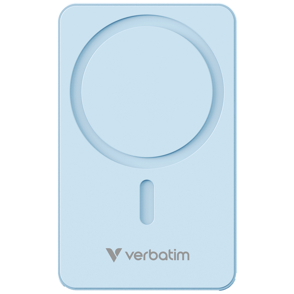 Verbatim 磁吸無線行動電源5000mAh-藍