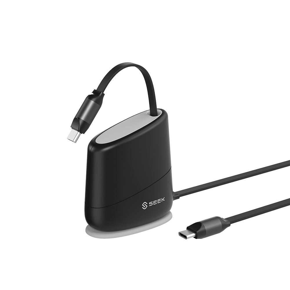 SEEK C to C 100W桌面伸縮充電線-黑