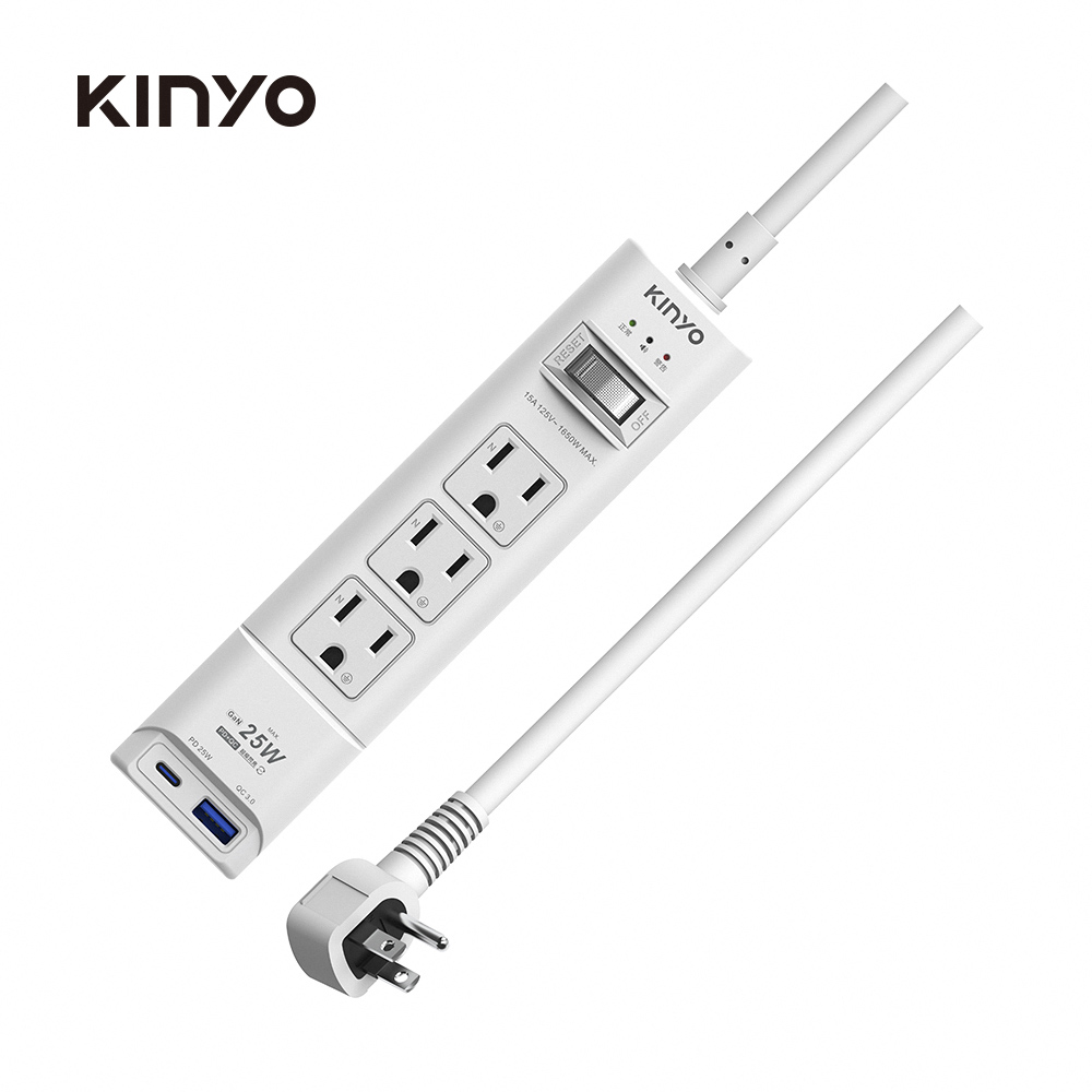 KINYO 1切3座3孔PD+QC延長線-1.8M - 細節圖 1