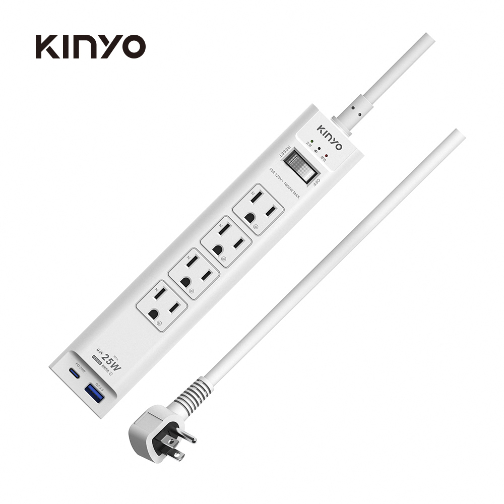 KINYO 1切4座3孔PD+QC延長線-1.8M - 細節圖 1